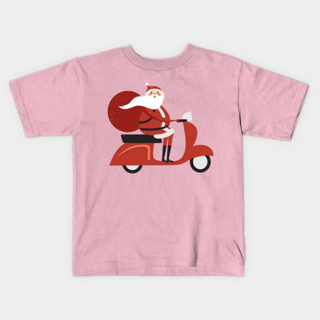 santa ride Kids T-Shirt by MZeeDesigns